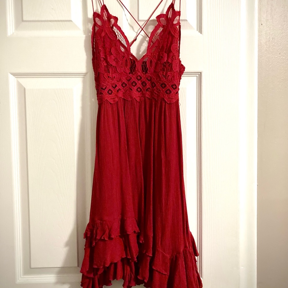 Stitch Fix Red Lace Summer Dress